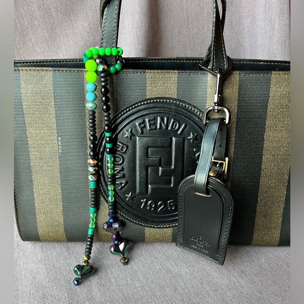 Louis Vuitton Black Bag Charm Lasso Tie Chain Jewelry One of a Kind Authentic